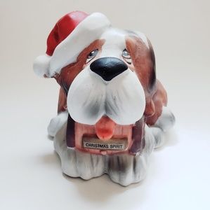 Saint Bernard Puppy Dog Christmas Planter